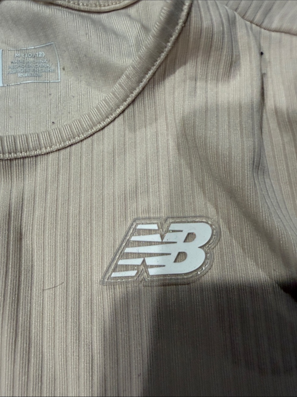 New Balance Cream Ribbed Two-Piece Active Set - Picture 4 of 6